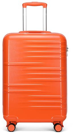 British Traveller Reisekoffer Hartschalenkoffer ABS+PC Koffer Trolleys 54 * 36.5 * 21.5cm Neu Orange