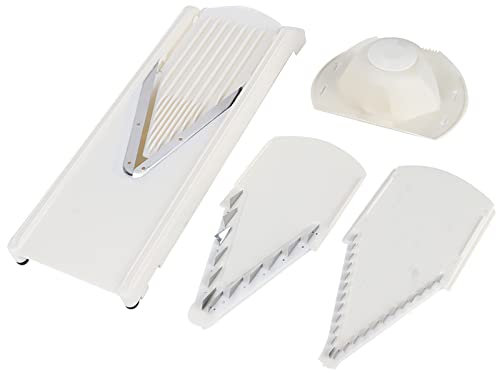 Tagliaverdure, Grattugia Multifunzione a V, Tagliaverdure 3 in 1, Grattugia Verdure Professionale, Tagliapatate con Protezione per le Mani per Verdure, Frutta, Tritatutto Manuale