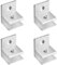 4er Pack Glasklemmen, F Form Glas Regal Halterung, Glashalter Glasregal für 10-12mm dickes Glas, Holz [Silber]