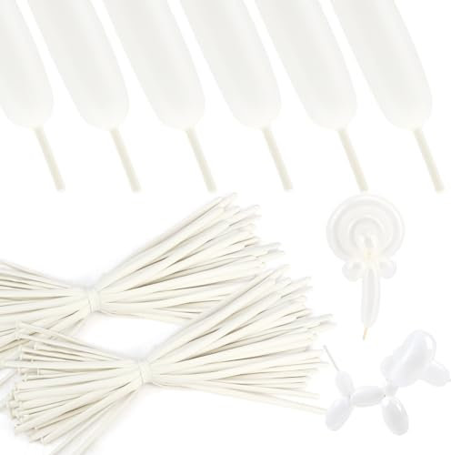 Modellierballons,Luftballons Weiß,Luftballons Tiere,Modellier Luftballons,Luftballons 100 Stück,Luftballons Geburtstag,Partydekorationen,Ballongirlande,Luftballons Lang Formbar,Magische Luftballons