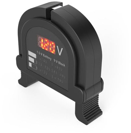 Hama | Comprobador digital de pilas (probador de batería, medidor voltaje de pilas AA, AAA, Botón) Negro