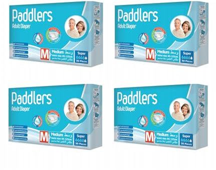 PADDLERS Windeln für Erwachsene - Inkontinenz Windeln Unisex - Einweg Windeln für Erwachsene - mit Feuchtigkeitsanzeige, SUPER SAUGFÄHIG (M, 120 stück)