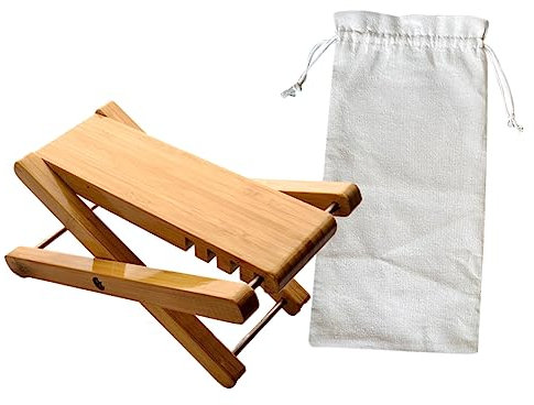 BESTonZON Kleiner Kompakter Gitarrenhocker Aus Holz Fußstütze für Klassische Gitarre Faltbar Tragbar