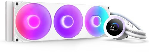 NZXT Kraken Plus 360 RGB – Refrigeración líquida CPU AIO – Radiador 360mm – Ventilador F360 RGB Core – Pantalla LCD 1,54 Personalizable – AMD® AM5, AM4 – Intel® LGA 1851/1700, 1200/115X – Blanco