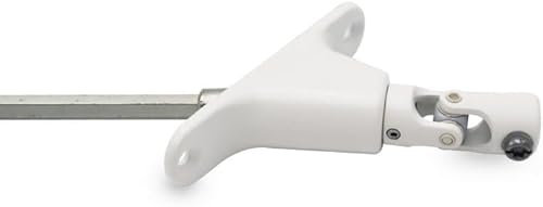 Sortie de Caisson Volet Roulant 90° – D590MB - Longueur 355 mm – Renvoi de Manivelle 6 Pans 7 – Système de Manœuvre à Manivelle – Blanc – Fixation Vis