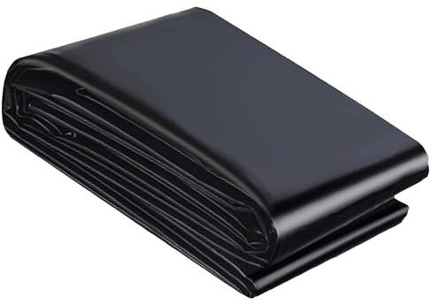 Rivestimento per laghetto in HDPE nero, membrana impermeabile preformata per laghetti, piscine, giardini, paesaggi, fontane, dimensioni: 1 x 2 m, 2 x 4 m, 5 x 6 m, 6 x 9 m, 7 x 12 m