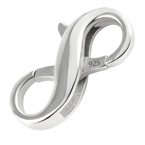 Cierre Collares Plata de Ley 925 Cierre de Langosta de Doble Pulseras y Tobilleras, Cierre de Doble Apertura para Joyería DIY, Accesorio para Fabricación de Joyería, Paño para Plata Incluido