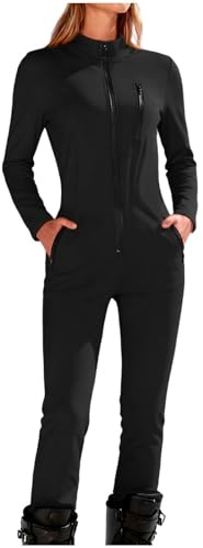 Combinaison De Ski Femme Respirante Chaude Combi Skis Combi Ski Coupe-Vent Imperméable Veste De Skis pour L'extérieur Hiver Vetement