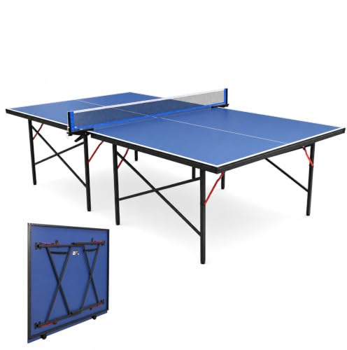 9FT Full Size Table Tennis Table, Folding Portable Ping Pong Table with Net