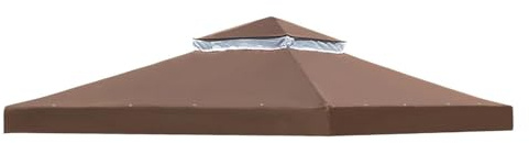 Pavillon-Abdeckung, 3 x 3 m, mit Belüftung und UV-Schutz, Ersatzdach für Pavillon, 3 x 3 m, für Camping, Picknick, Partys im Freien, Garten, Hof, Terrasse und Balkon, Außenbereich