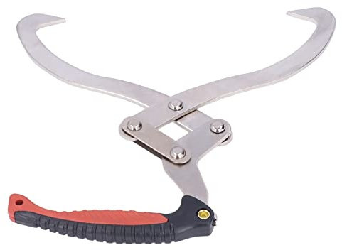 Ausla Pinza per Tronchi, Pinza per Legna da Ardere in Ferro e Plastica, Sollevatore Manuale per Legna da 43 Cm con Ganascia Unica, Azione a Forbice con una Sola Mano, Risparmio di Manodopera per la
