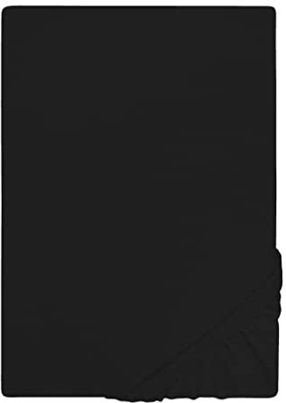 biberna Jersey-Spannbetttuch 0077155 schwarz 1x 140x200 cm - 160x200 cm
