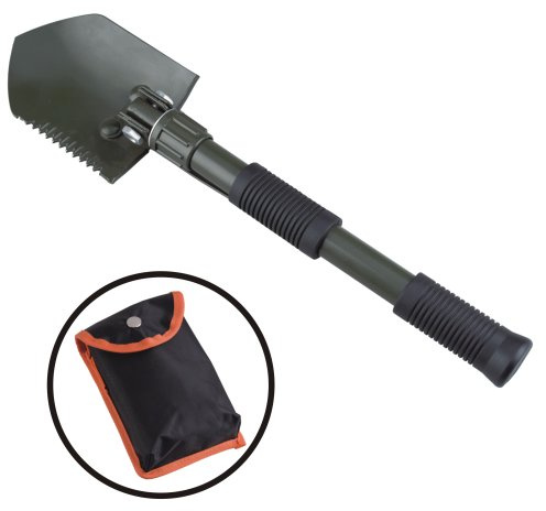AceCamp Collapsible Utility Shovel, Pick Axe and Saw, Lightweight Portable Folding Shovel for Outdoor Camping and Gardening with Carrying Case - 16 In