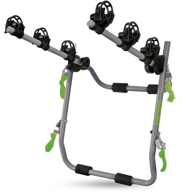 GO BIKER - Portabicicletas Portón Trasero Easy V3 MAX para 3 Bicicletas -15kg/Carril - Chasis de Acero - Brazos Ajustables a Todo Tipo de Bicicletas - Plegable