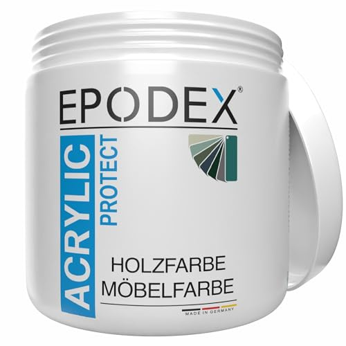 EPODEX ACRYLIC PROTECT Möbelfärg, Träfärg, Möbellack, Dörrlack & för köksluckor, vattenbaserad, nötningståldig & väderbeständig, 1 kg (8 m² vid ett stryklag) - Midnight