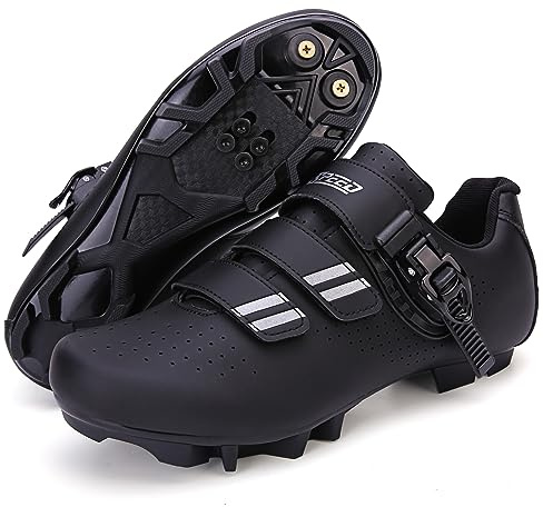 Hixingo Scarpe da Ciclismo Donna Uomo, Scarpe da Mountain Bike per Bici da Strada, Scarpe MTB Road SPD Scarpe da Ciclismo da Bici Compatibile, Scarpe da Equitazione