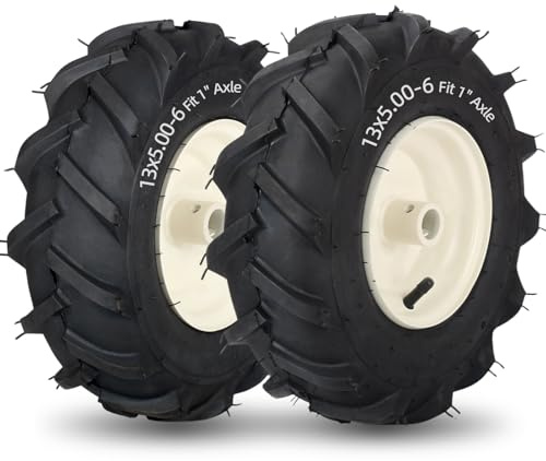 GICOOL 13x5.00-6 Tiller Tire and Wheel 1 Axle, 2PK for Craftsman Troy-Bilt