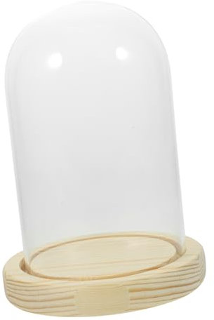 Alipis Cupola in Vetro Per Fiori Con Base in Legno Copertura Espositiva Trasparente Vetrina Per Piante Per Uso Interno Ed Esterno Protezione e Decorazione