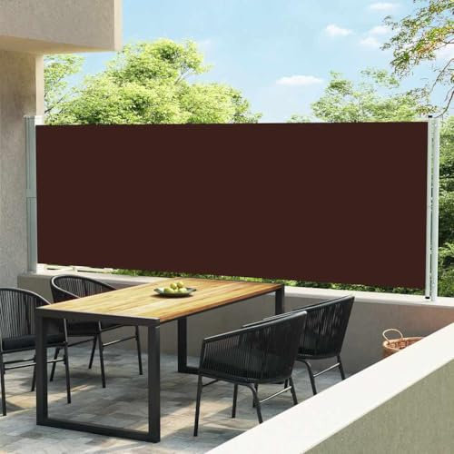 Toile Ombrage Exterieur,Auvent latéral rétractable de Patio 600x160 cm Marron,Toile Pergola pour Terrasses, Balcons et Jardins