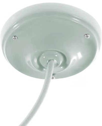 creative cables Kit rosone per lampadario da soffitto (serracavo conico, ceramica verde salvia, Ø 105 mm, 1 foro) – Fissaggio a staffa per lampadari e sospensioni singole