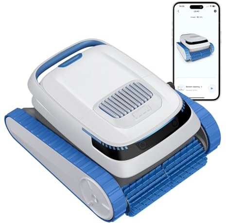 Nixpool QD40 Robot limpiafondos Piscina sin Cable batería 120 min – Limpia Fondo, Paredes y línea de Agua, navegación Inteligente, Auto Parking, App Bluetooth, Filtro 4L Alta Capacidad