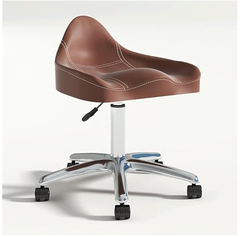 Ergonomisk sadelpall med hjul, höjdjusterbar hydraulisk rullstol för tandvård skönhetssalong hemmakontor, svängbar, bekväm sits