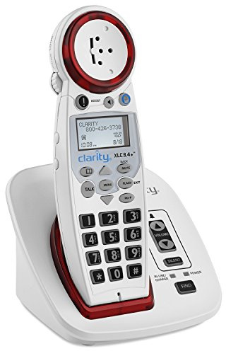 Clarity XLC3.4+ Amplified Cordless Landline Phone for Seniors, Elderly, Hard of Hearing, Hearing Impaired | Portable 50dB Home Phone w/Built-in Telephone Amplifier, Loud Ringer, Talking Caller ID