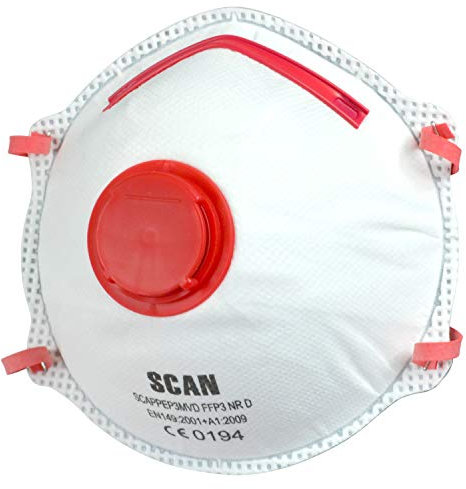 Scan SCAPPEP3MVD FFP3 Premier Valved Disposable Dust Masks Pack of 2