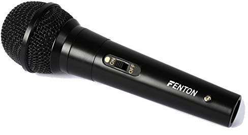 Fenton DM100 Wired Dynamic Karaoke Microphone with On/Off Switch, 6.3mm Jack Cable, Crystal Clear Audio Output Ideal for Karaoke, DJ and PA Applications