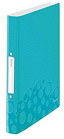 Esselte Leitz Ringbuch WOW, A4, PP, 2 Ringe, 25 mm (eisblau metallic)