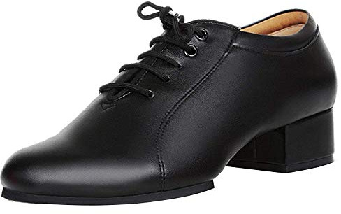 Zapatos de Baile de Cuero para Hombre, Zapatillas de Fitness con tacón Latino y de salón (Tacón 3cm, Numeric_37)