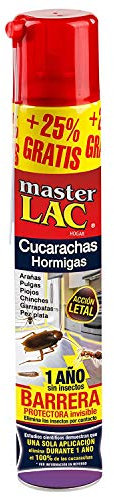 MASTERLAC - Cucarachas - Insecticida Contra Todo Tipo de Insectos Rastreros - Hormigas, Arañas, Pulgas, Chinches - Acción Larvicida - 1 Año de Duración Con Una Sola Aplicación - Efecto Barrera