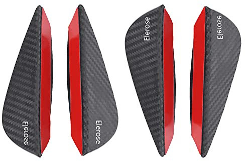Elerose pour Lancer Accessories 4 Pcs Universel ABS en Fibre de Carbone Voiture Pare-Chocs Avant Palmes Lèvre Spoiler Canards Kit de Garniture