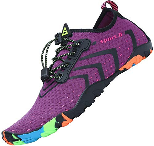 SAGUARO Water Shoes Mens Women Beach Swim Aqua Sea Wet Neoprene Shoes for Surf Sailing Kayak Pool Diving Violet, Gr.37 EU/4 UK