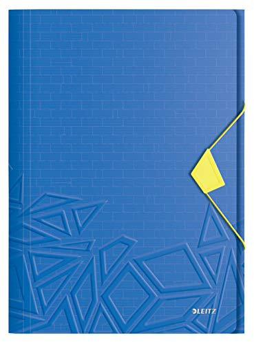 Leitz Urban Chic Eckspannermappe für bis zu 150 Blatt in A4 Format, Gummibandverschluss, Kunststoff, Blau, 46490032