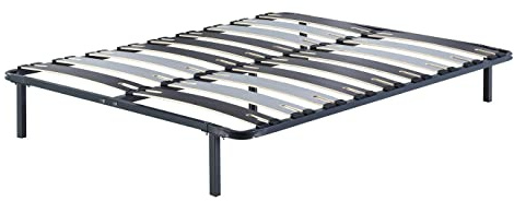 King of Dreams Patrick - Solide et Confortable Sommier Cadre a Lattes + Pieds 180x200 x 29 cm en Metal - 3 x 9 Larges Lattes de 12,5 cm - Montage Rapide et Facile - epaisseur du Metal +/- 1,2 mm