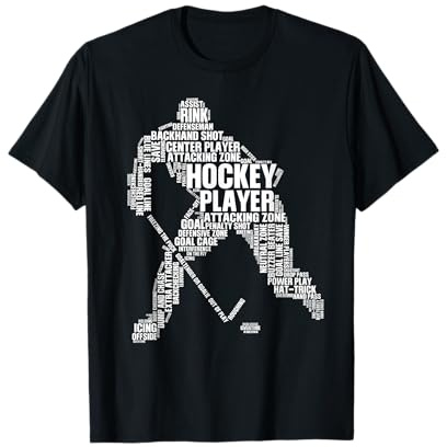 Cool Ice Hockey Art for Men Women Boy Girl Ice Hockey Player T-Shirt Small