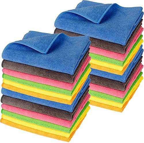 24 paños de Microfibra Premium de 40 x 40 cm con 350 g/m² (350 g/m²) en Calidad Profesional, Extremadamente absorbentes y Suaves, paños de Limpieza Multiusos sin Pelusas para el hogar