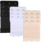 Smukdoo Bra Strap Extenders, Women Elastic Extensions Bra Extender Set 3 Rows x 3 Hooks,3 Piece,Skin,White,Black