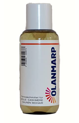 Detersivo lana concentrato Olanmarp –detersivo liquido delicato per lana, alpaca, angora, cachemire, mohair e piumino –con lanolina –biodegradabil –flacone viaggio (100 ml, senza rete per biancheria)