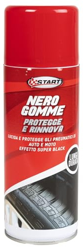 START Spray Nero per Gomme Professionale 400 ml – Protezione e Lucentezza Estrema per Pneumatici, Effetto Lucido Immediato, Formula di Qualità per Uso Auto e Moto