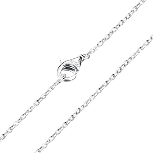 CASSIECA Cadena de Plata Mujer Hombre Collar Plata de Ley 925 1.5mm, Collares Sin Colgante 61cm
