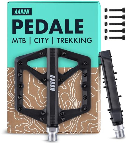 AARON Dirt Pedale aus Kunstoff mit hochwertigen Industrie-Kugellager, rutschfest durch Top Grip & Flat Design, Plattform Fahrradpedale für Dirtbike, E-Bike, Mountainbike (MTB) & Trekking in Mint