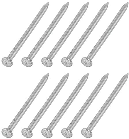 sourcing map 500Pcs Small Hardware Nails, 1.3 x 20mm Carbon Steel Round Head Nail Common Finishing Nail for Household Woodworking Picture Hanging DIY Projects, Silver Grey