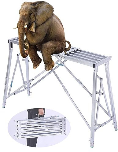 Équipement d'échafaudage Plate-Forme de Travail Pliable Portable Échafaudage Multifonctionnel Domestique Échelle de Tour Tabouret Ben pour la décoration, la Peinture des Murs - Longueur et h
