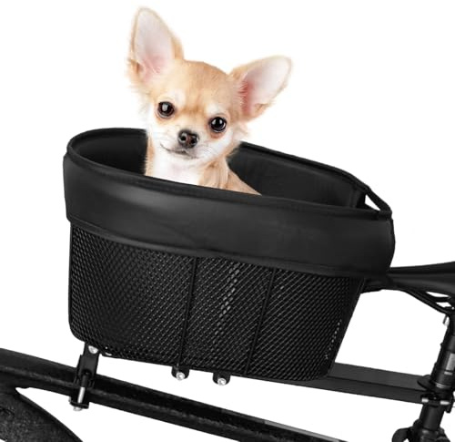 Cestino Pieghevole per Cani, Portabiciclette con Lato Morbido, Cestino Bicicletta Anteriore, Portabiciclette per Cani di Piccola Taglia (Type B)