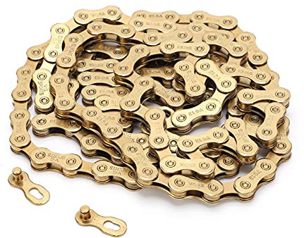 12 Geschwindigkeitsbikeskette, 1/2x11/128 Zoll 126 Glieder Leichtes Fahrradkette für Mountain Road Bikes (Titanisch)