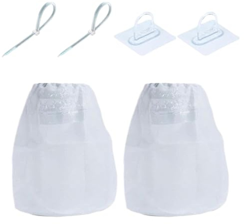 Lot de 2 attrape-poils pour sèche-linge - Sac de rechange pour linge en nylon - Poches en coton pour dortoir, appartement, évier, vêtements