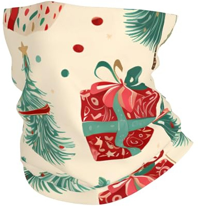 Christmas Box Xmas Tree Neck Scarf 26X30Cm Non-Slip Headwear Stylish Face Shield For Yoga Sports Women