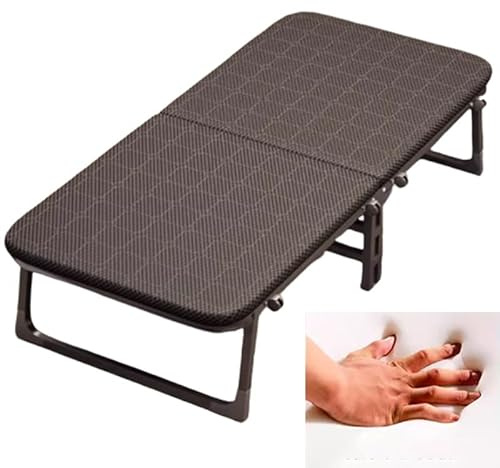 LCUVIMPEX Lit de Camp, Lit d'appoint Portable à roulettes, lit Pliant avec Matelas en éponge for Adultes, Simple Pliable(180 * 60 * 32cm)